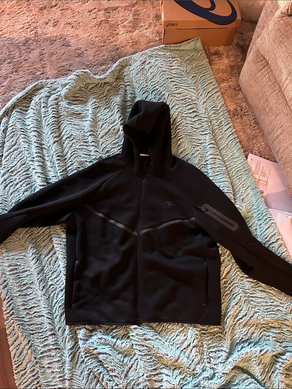 Nike Black Tech zip-up Hoodie Mens